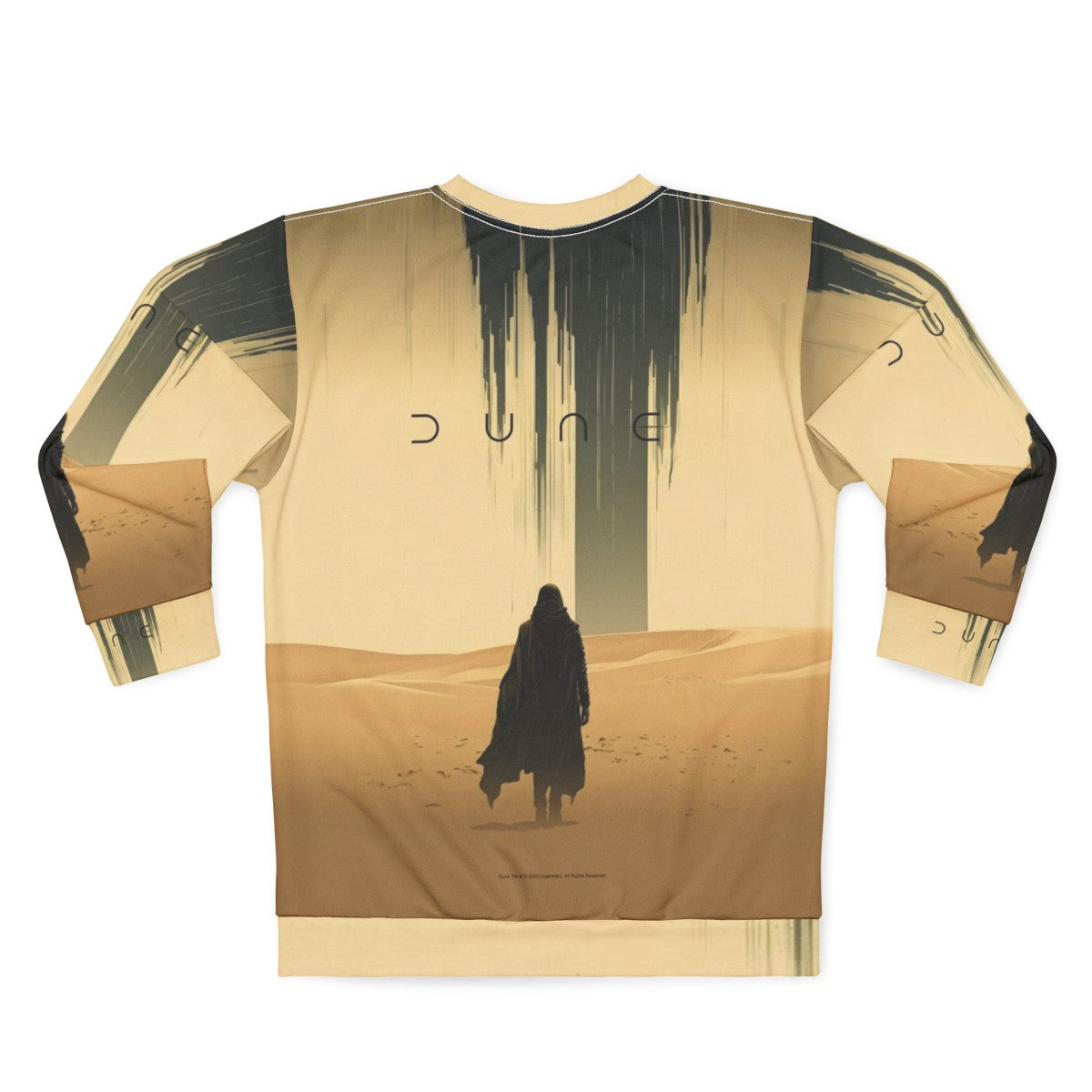 Sand colored sweatshirt with Dune movie inspired design - Back