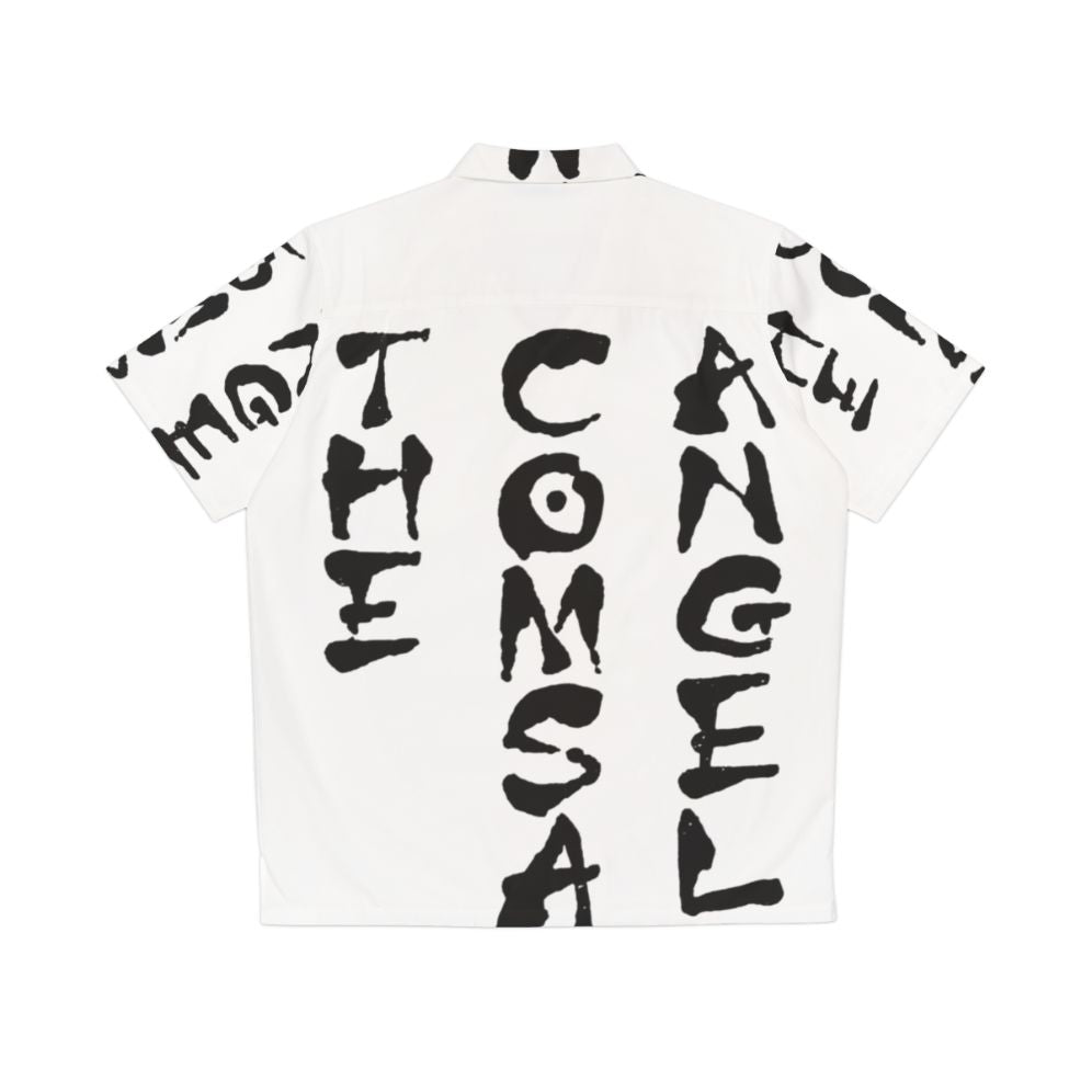 Comsat Angels 80s inspired black and white minimal Hawaiian shirt - Back