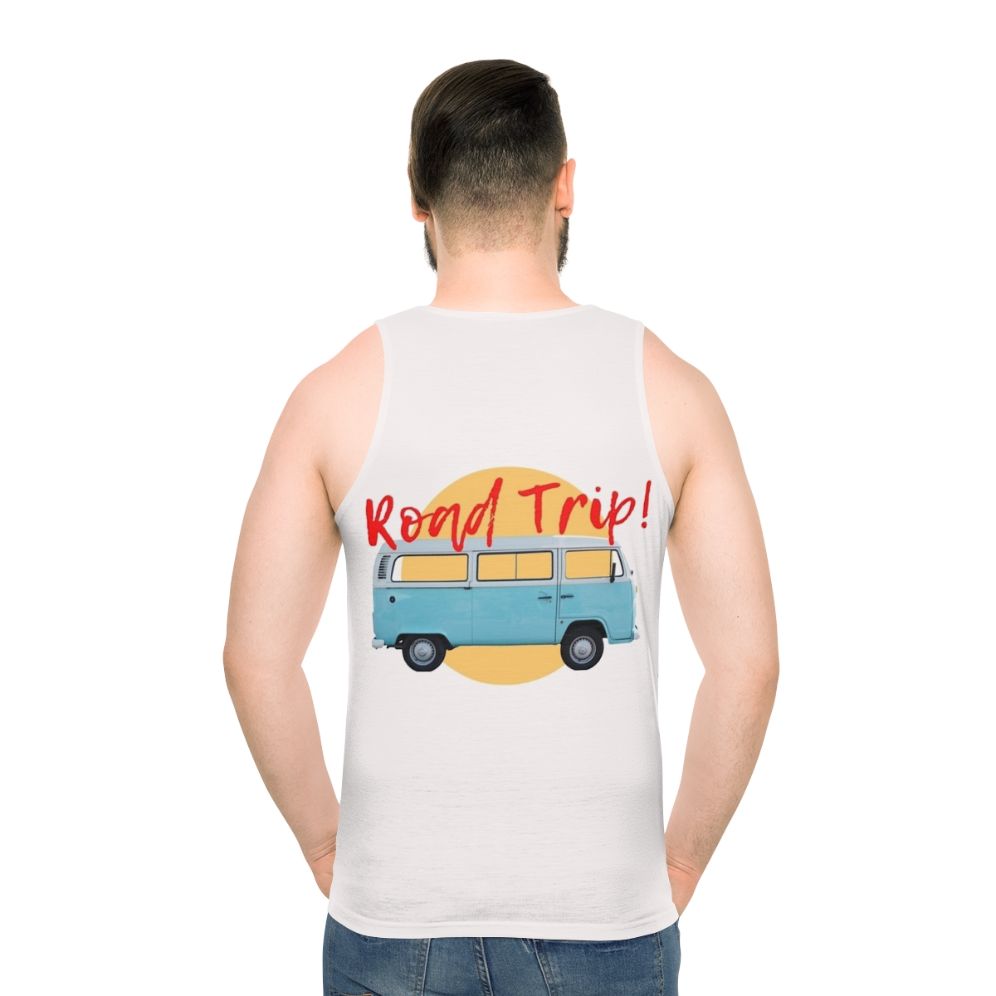 Vintage Classic Car Inspired Travel & Hobbies Unisex Tank Top - men back