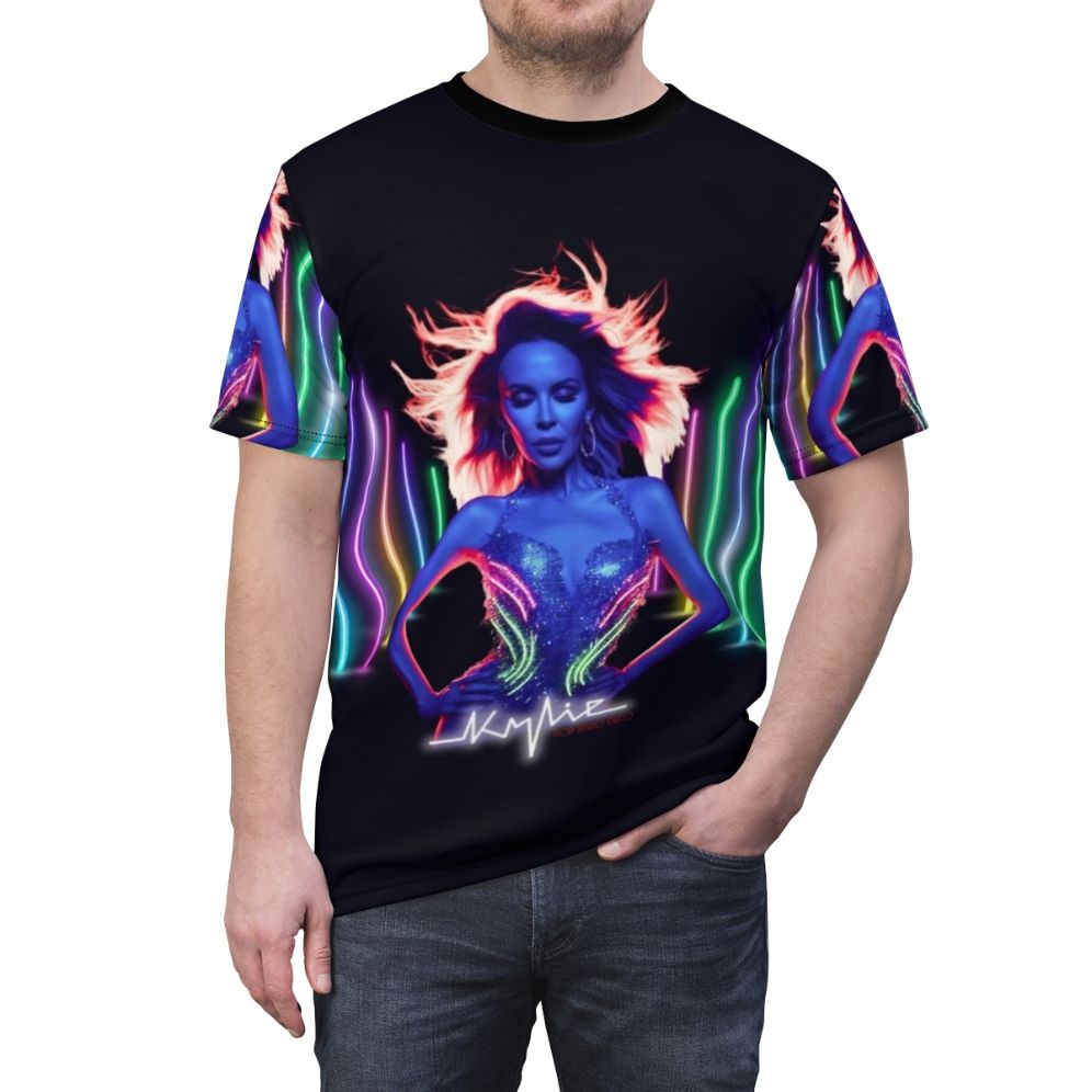 Kylie Minogue Inspired All-Over-Print T-shirt Featuring the Vegas High Tension Tour Design - men front