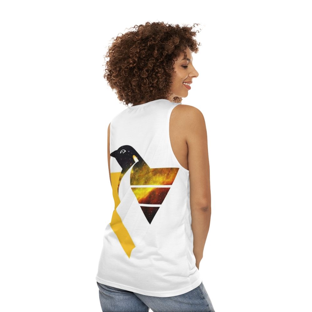 Nebula Penguins Throwback Unisex Tank Top - women back