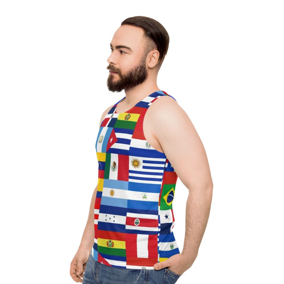 Latin American Flags Unisex Tank Top - men side