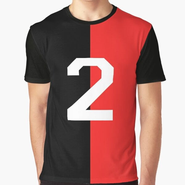 Marcelo Bielsa's Newell's Old Boys football jersey graphic design on a t-shirt