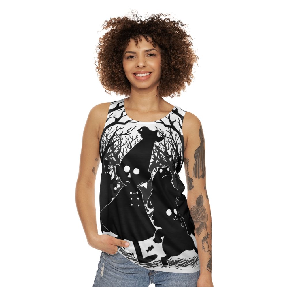 Over The Garden Wall Adelaide Parade Unisex Tank Top featuring Wirt and Greg - women