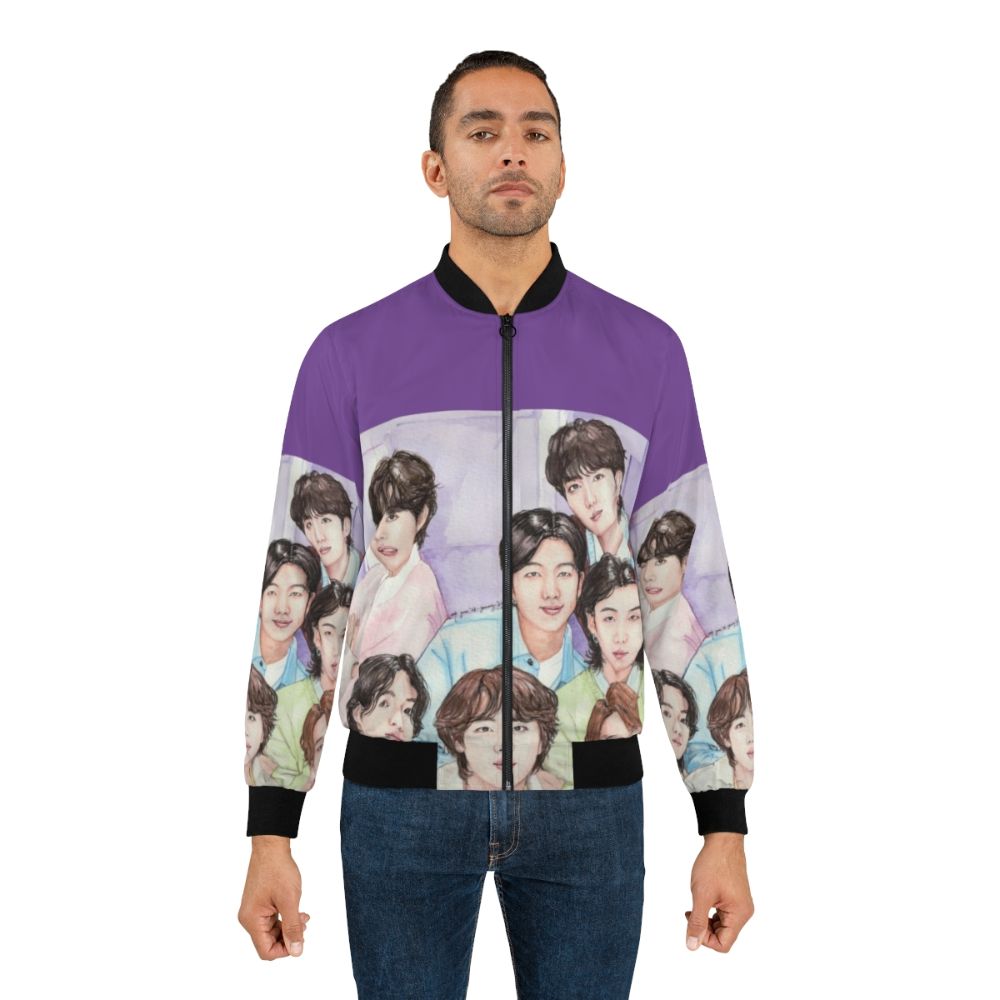 BTS Festa 2023 Bomber Jacket with Group Photo - Lifestyle