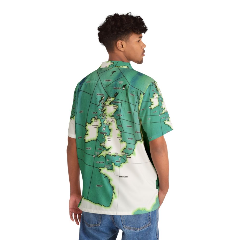 Weathermap Inspired Hawaiian Shirt with Shipping Forecast Design - People Back