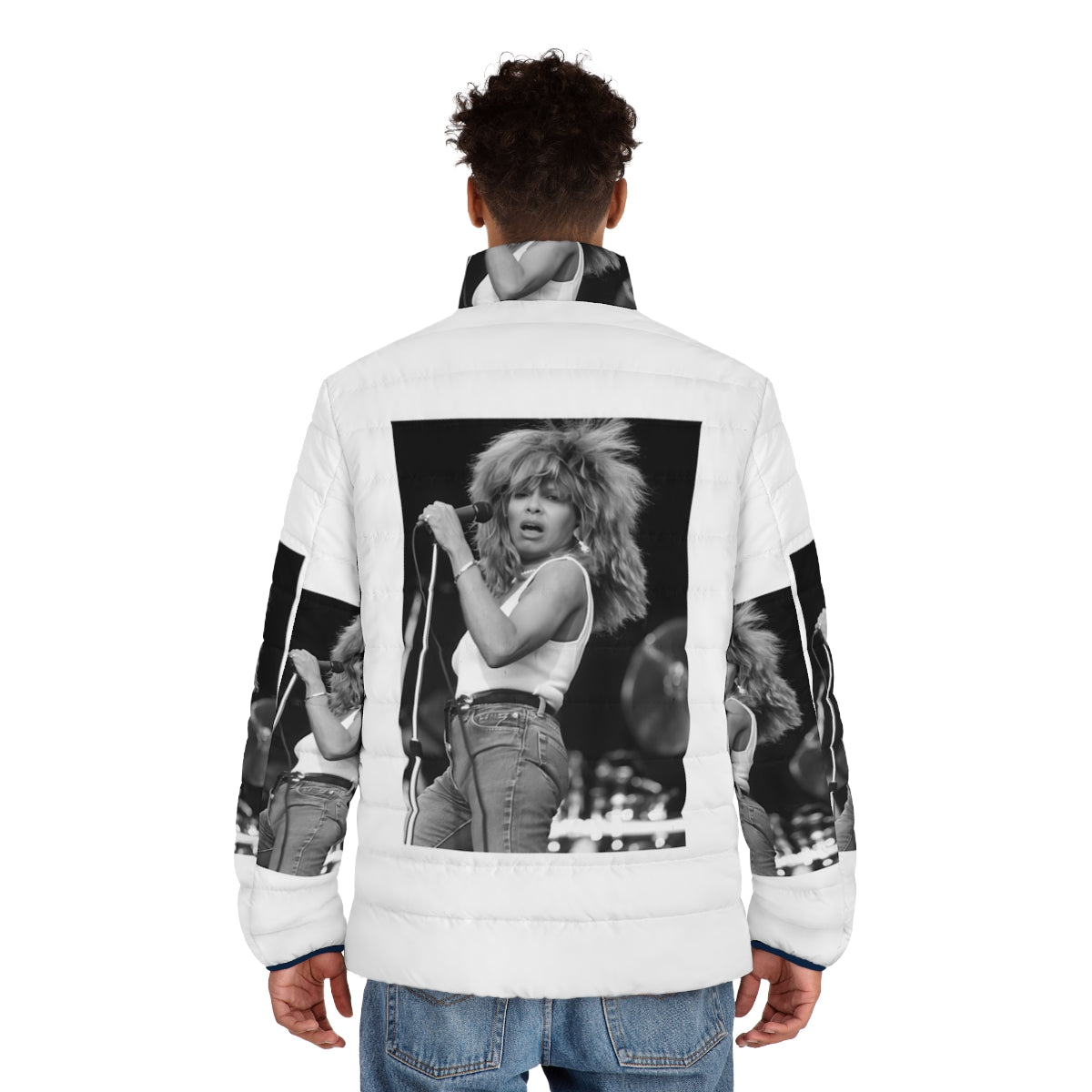 Show Tina Aesthetic Puffer Jacket featuring Ike Turner, the music legend - men back