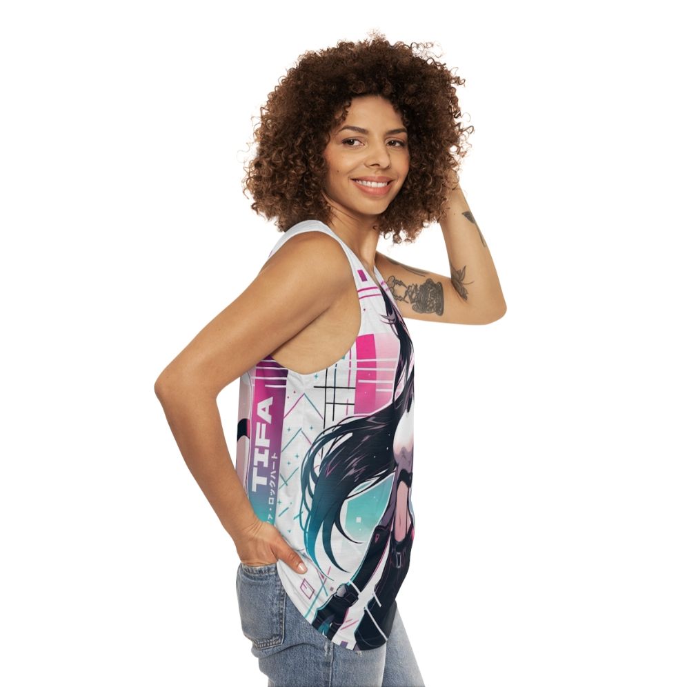 Tifa Lockhart Vaporwave Unisex Tank Top - women side