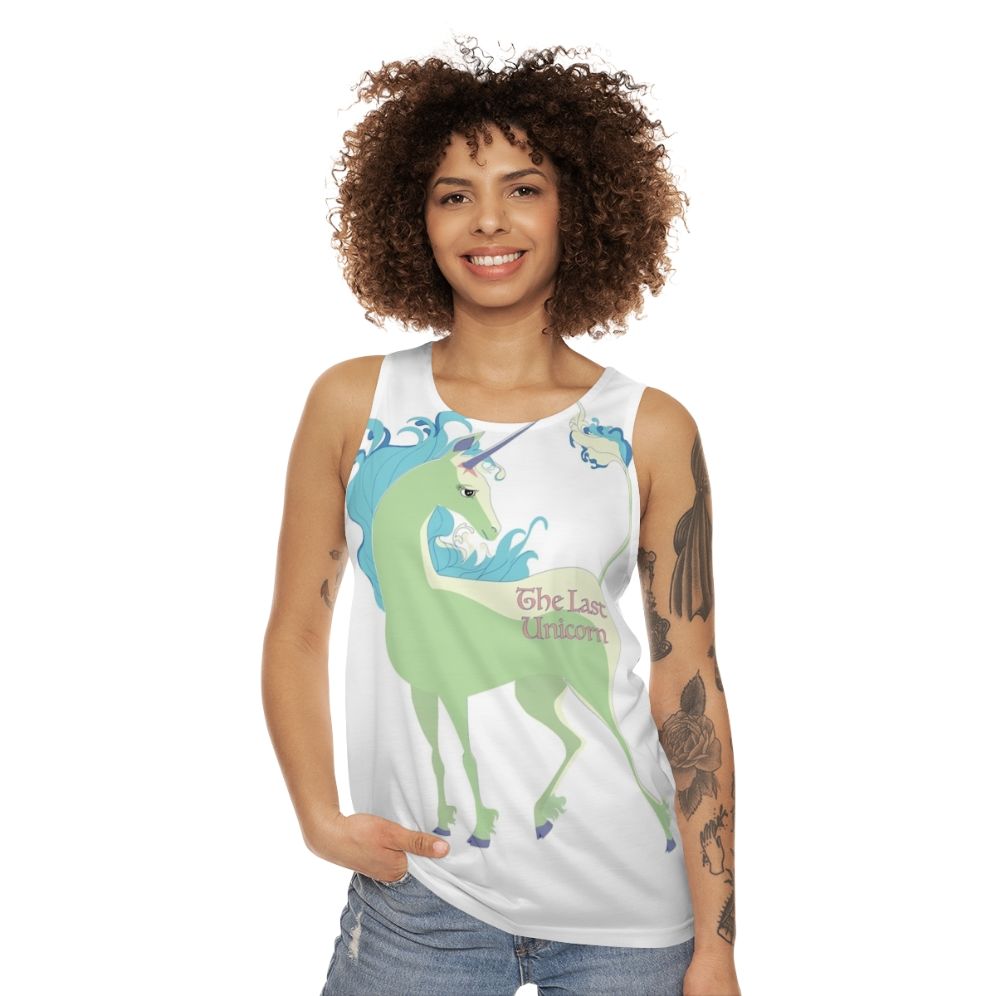 The Last Unicorn' unisex green unicorn tank top - women