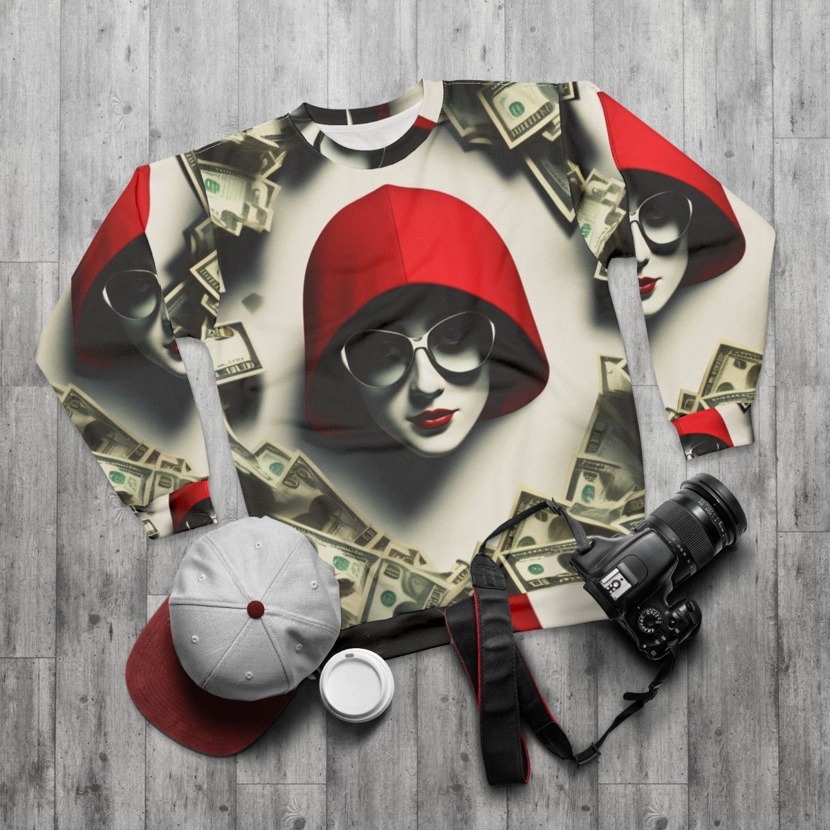 Money Woman Money Heist Collection Sweatshirt - flat lay