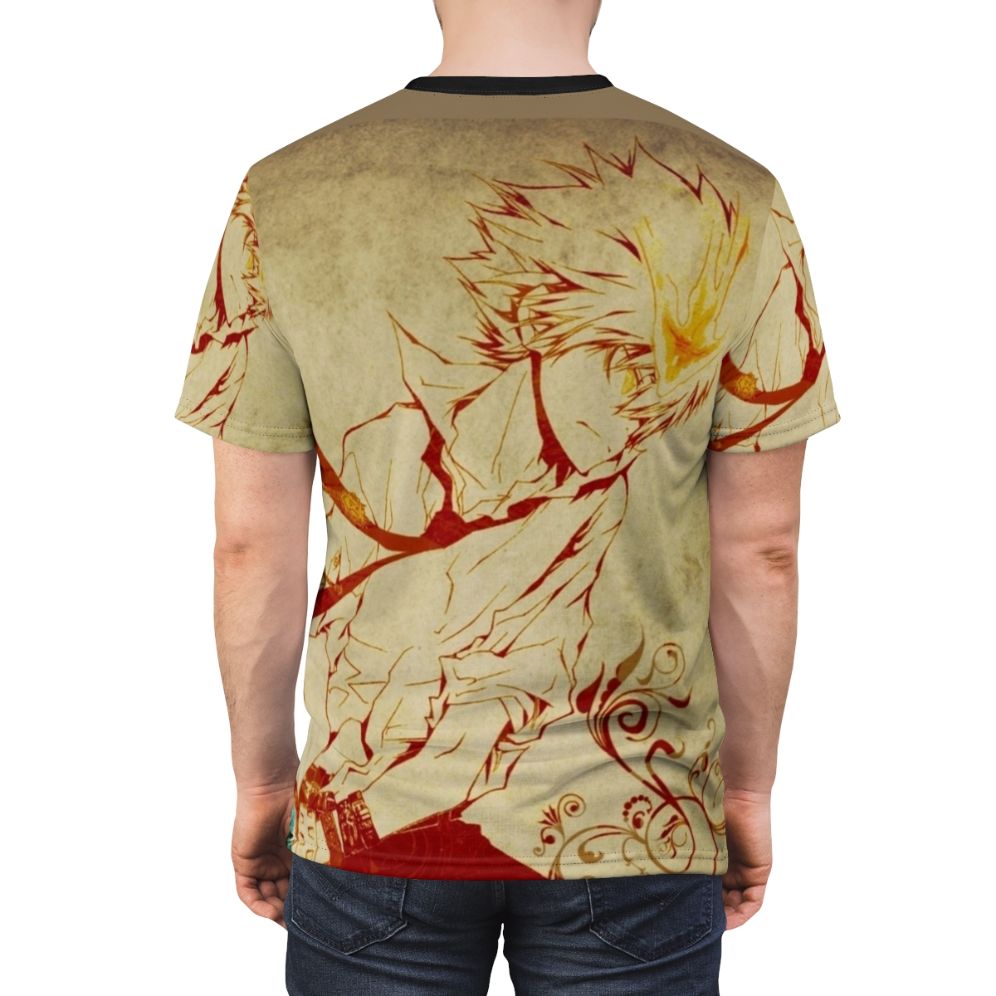 Anime-inspired t-shirt featuring characters from the popular Japanese animation series Katekyo Hitman Reborn - men back