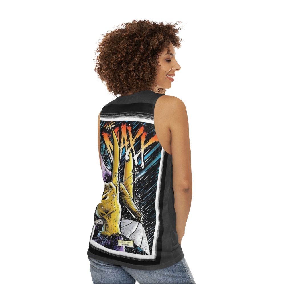 Retro graphic unisex tank top - women back