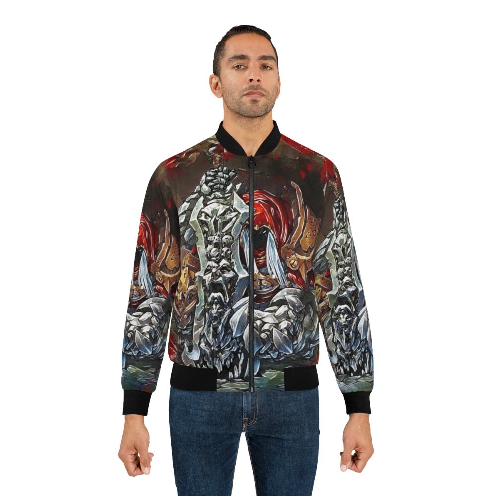 Darksiders War Chaoseater Bomber Jacket - Gamer Apparel featuring the Chaoseater sword from the Darksiders video game franchise - Lifestyle