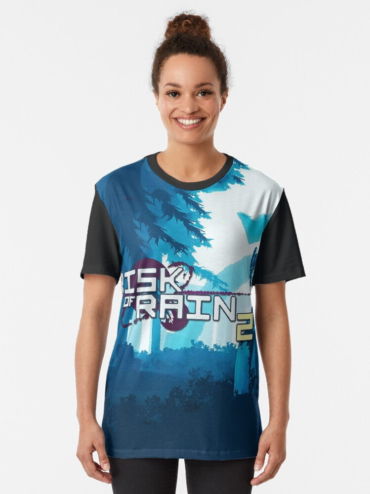 Risk of Rain graphic t-shirt with bold, colorful design - Women