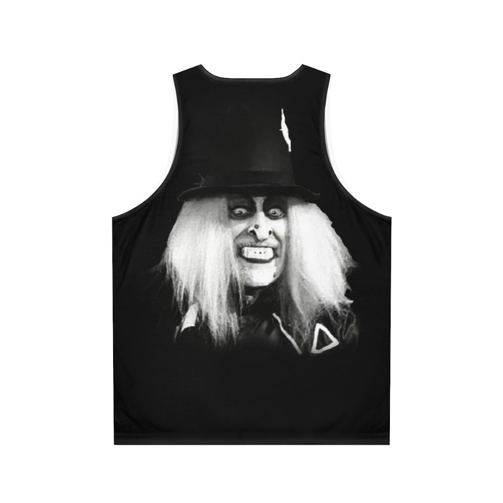 Zombo black background unisex tank top for Halloween and zombie fans - Back