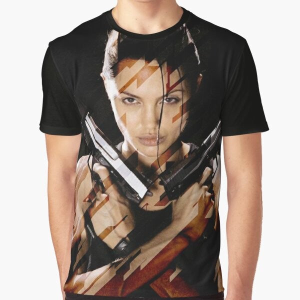 Lara Croft - Tomb Raider movie graphic t-shirt featuring Angelina Jolie