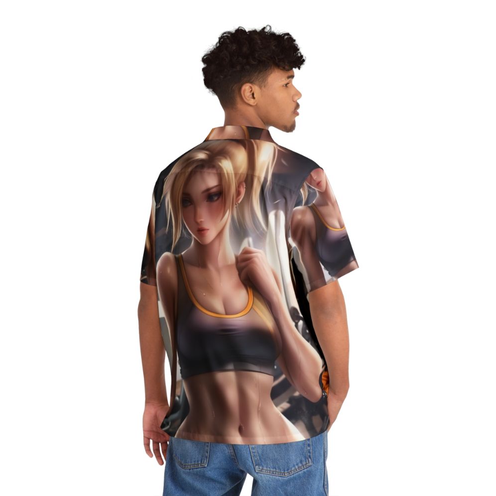 Mercy anime-inspired Hawaiian shirt for gym and fitness - People Back