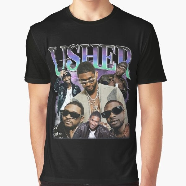 Usher Retro Graphic T-Shirt, featuring an iconic image of the R&B singer Usher