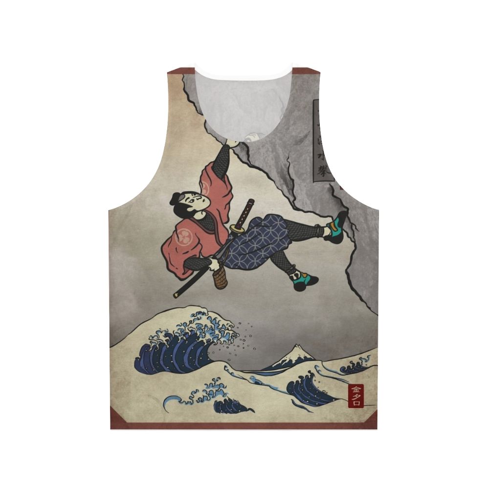 Samurai-inspired climbing tank top for deep water soloing