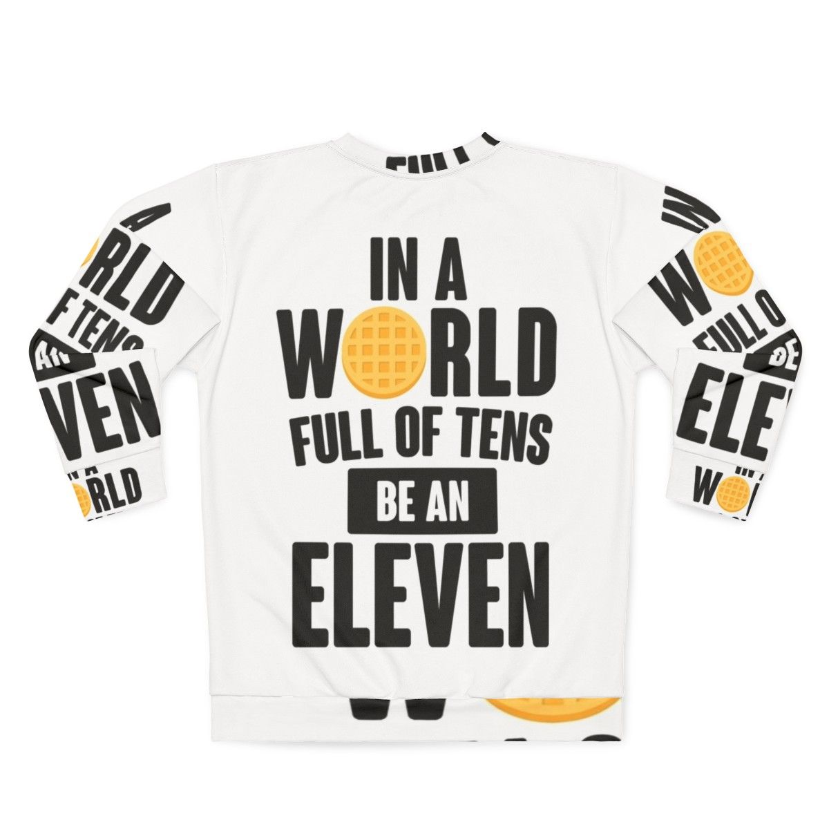 Eleven Waffle Print Sweatshirt for Stranger Things Fans - Back