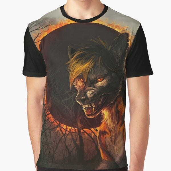 Supernatural gothic dark creepy werewolf graphic design on a t-shirt