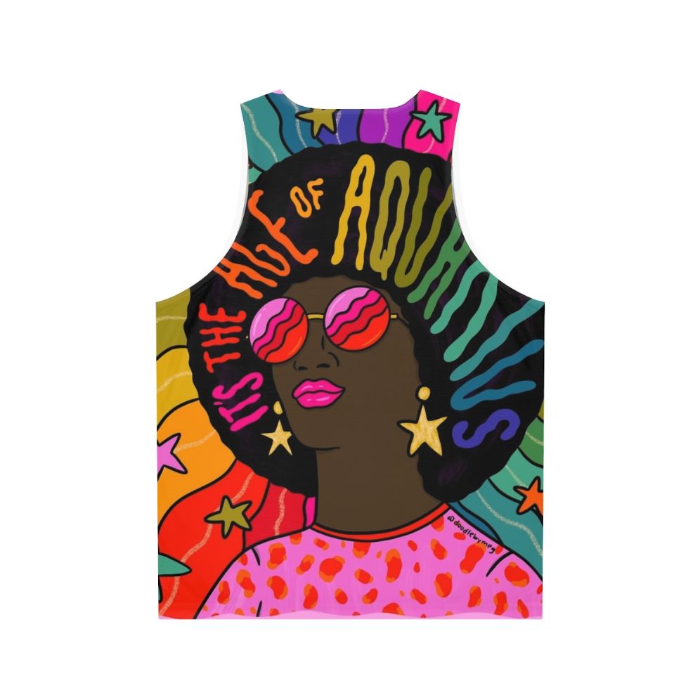 Retro Aquarius Unisex Graphic Tank Top - Back