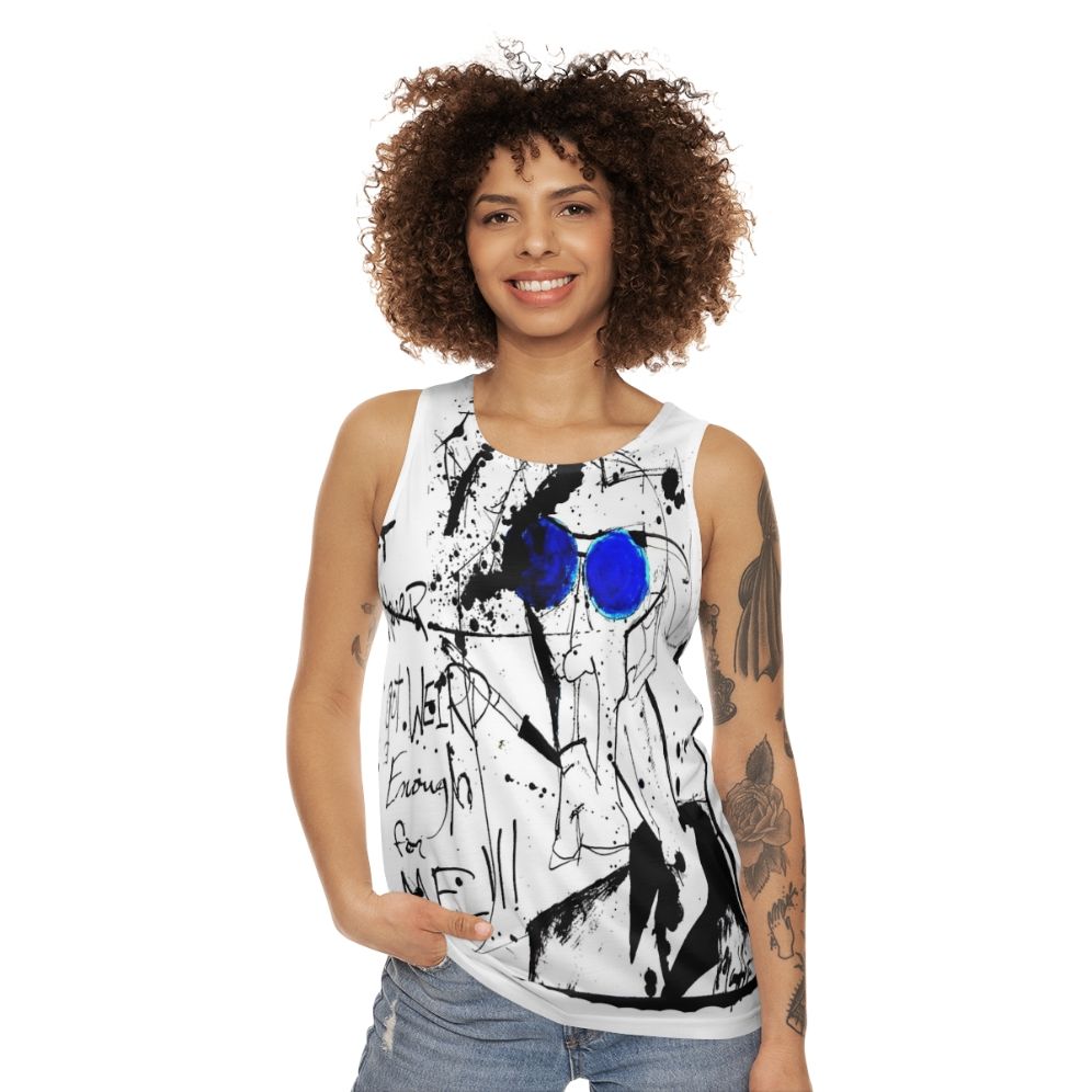 Hunter S. Thompson Gonzo Unisex Tank Top with Ink Splatter Design - women