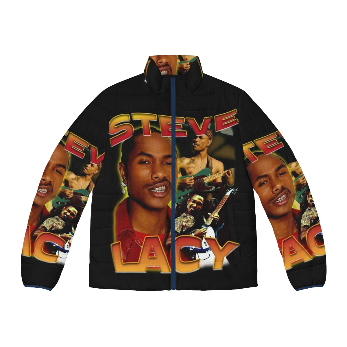 Steve Lacy inspired bootleg puffer jacket with vintage hip hop and R&B style