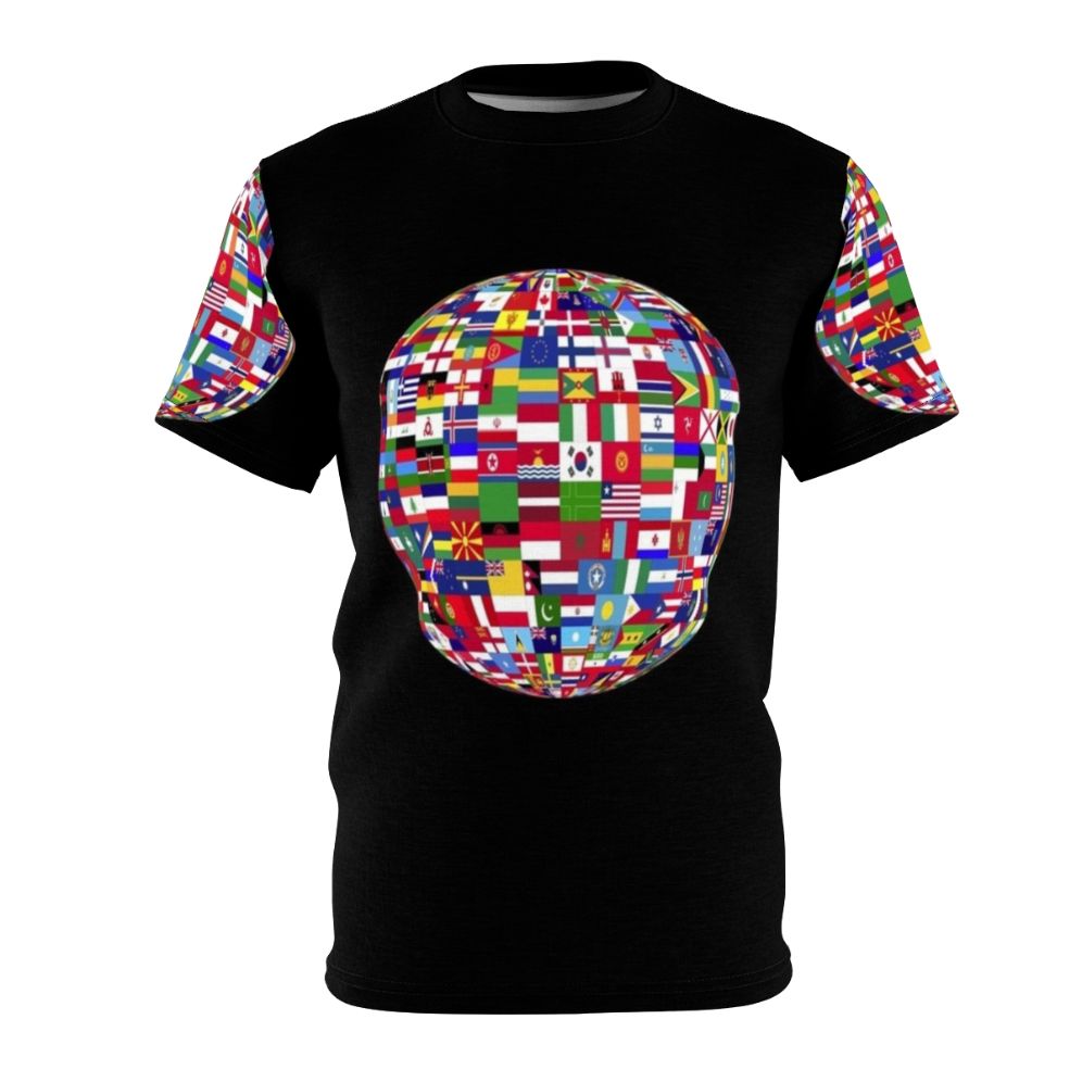 Stylish one globe t-shirt with world map and unity design