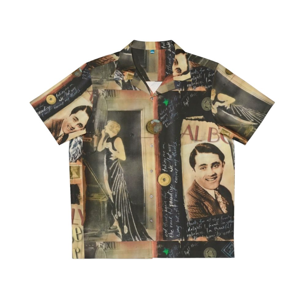 Vintage "Close Your Eyes" Hawaiian Shirt in Retro Beachy Aesthetic