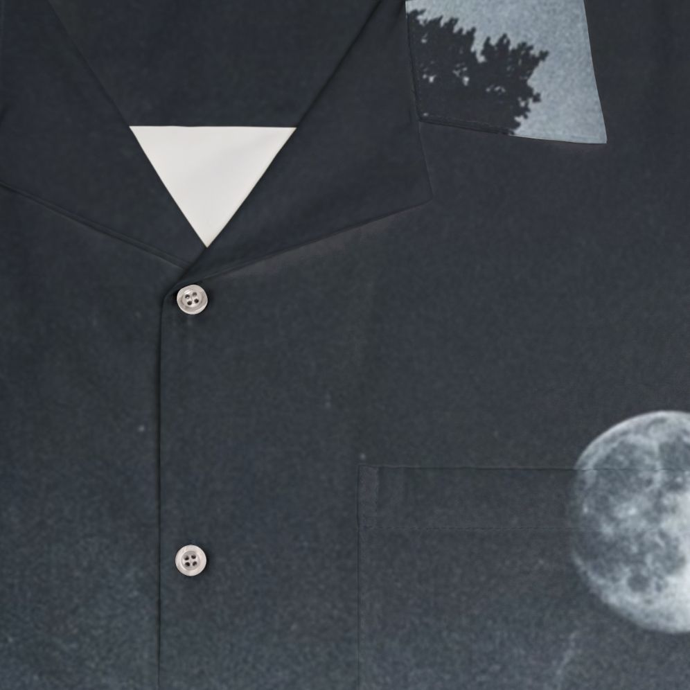 Under Moonlight Hawaiian Shirt featuring a mysterious nocturnal landscape - Detail