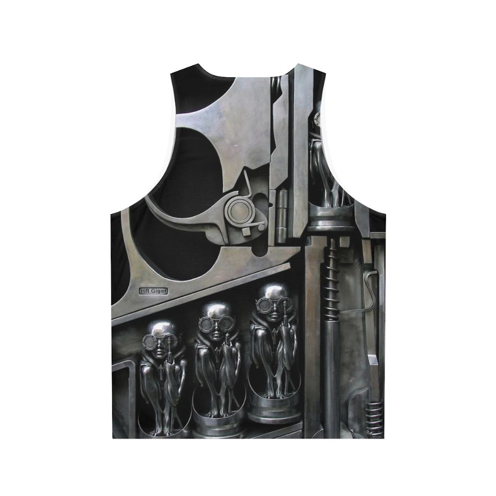 HR Giger inspired sculpture unisex tank top - Back