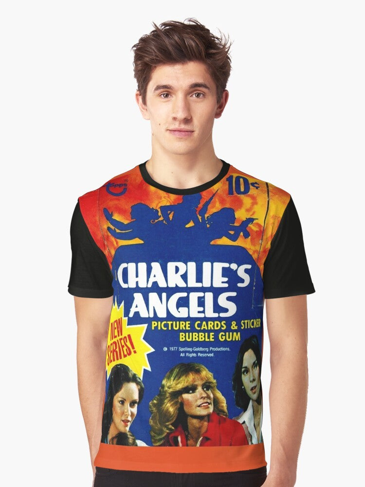 Vintage Charlie's Angels Topps Trading Cards Box Graphic T-Shirt - Men