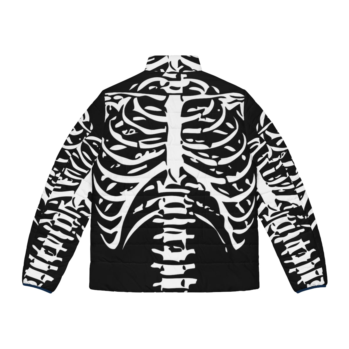 Skeleton rib cage puffer jacket with a unique and spooky design - Back