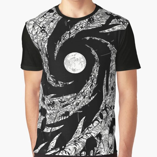 Dark Moon and Nature Graphic T-Shirt with Anime and Manga Inspired Designs