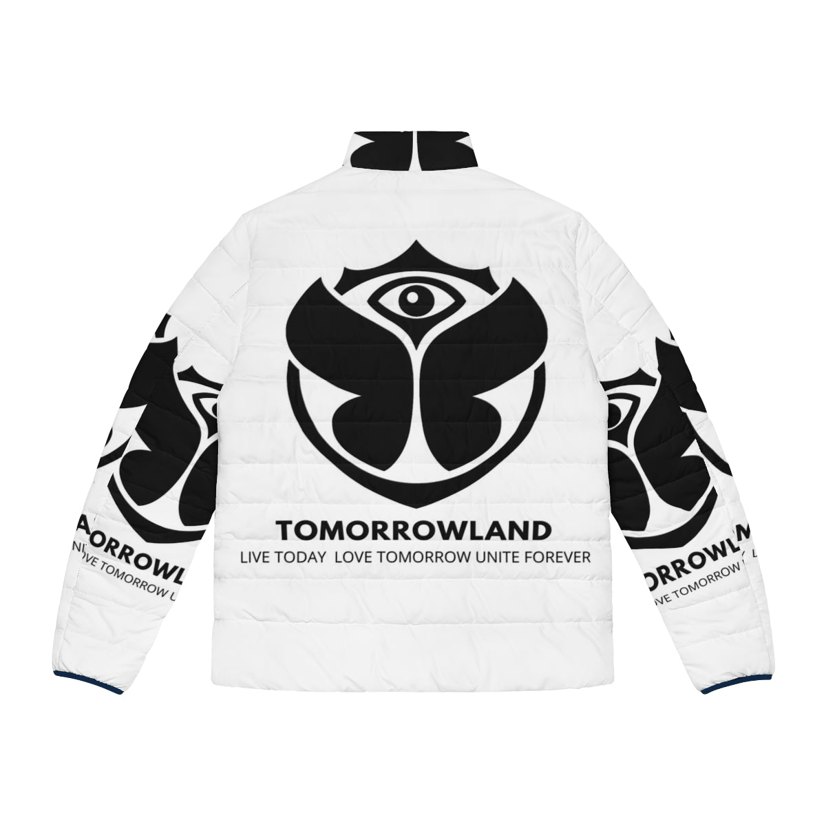 Tomorrowland Music Puffer Jacket with EDM Festival Inspired Design - Back