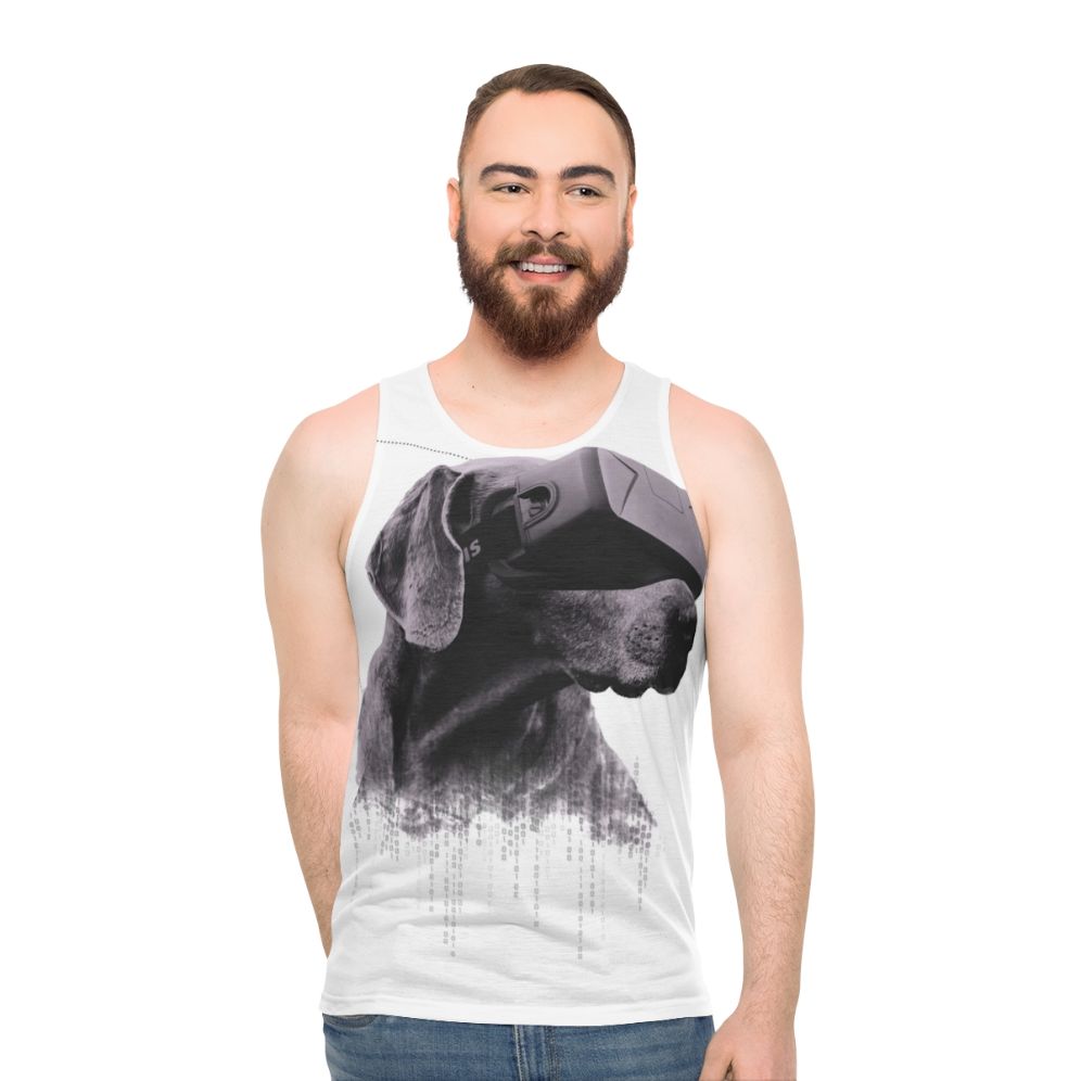 virtual reality dog unisex tank top - men