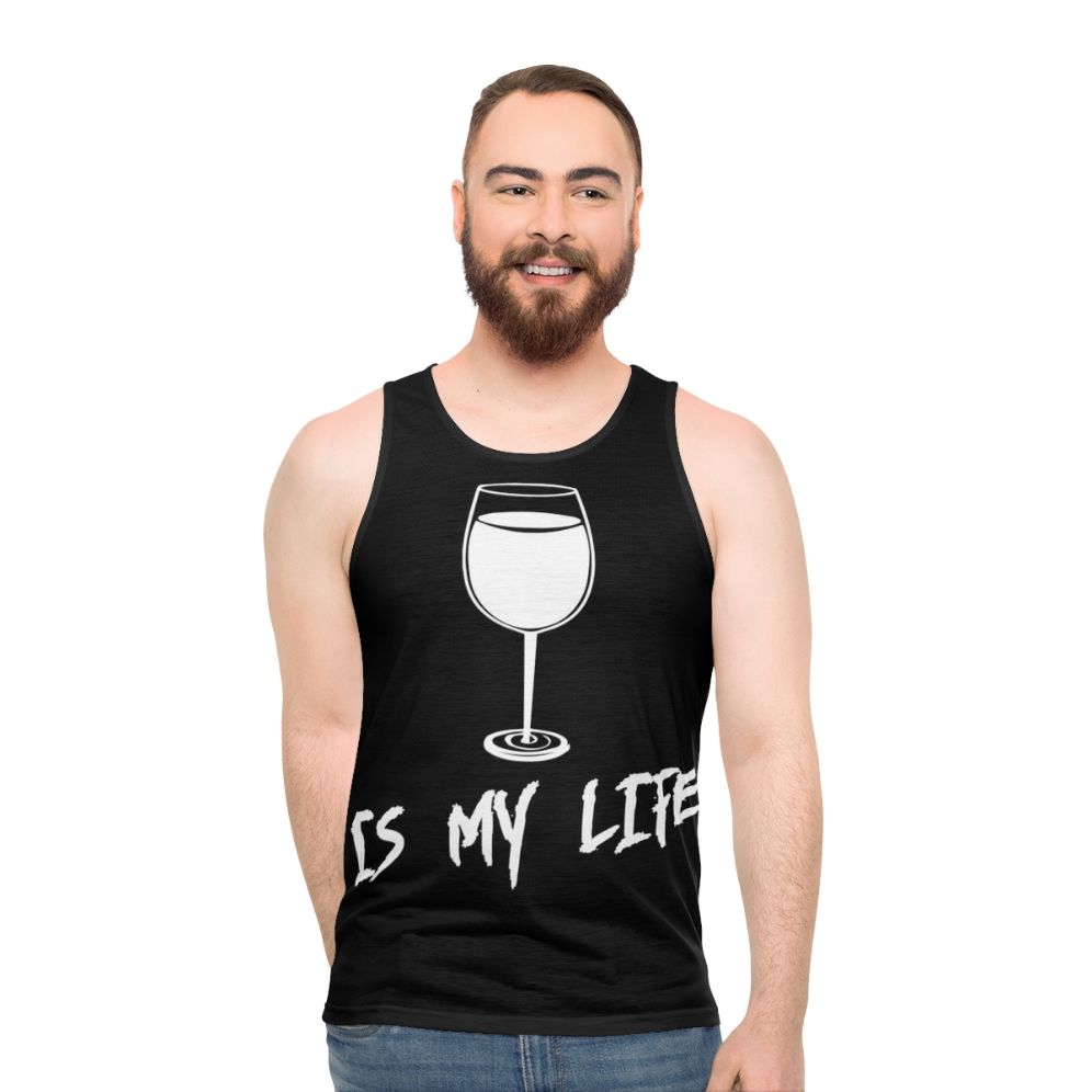 Unisex wine lover tank top - men