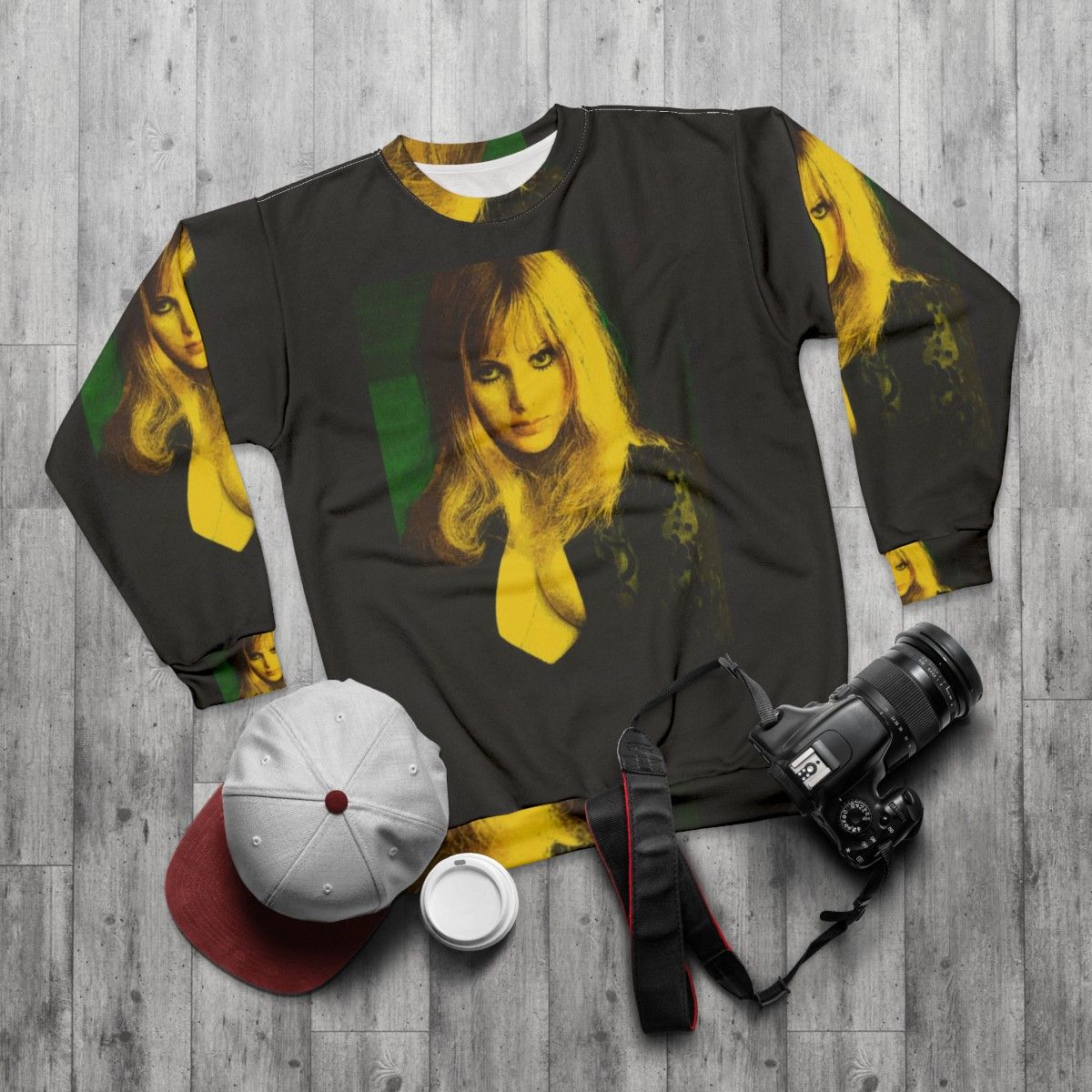 Madeline Smith 70s Horror Movies Sweatshirt - flat lay