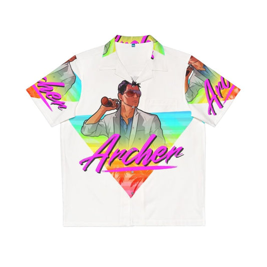 80s Hawaiian Shirt with Archer Vice-Inspired Triangle Design