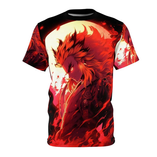 Flaming anime-inspired graphic design t-shirt