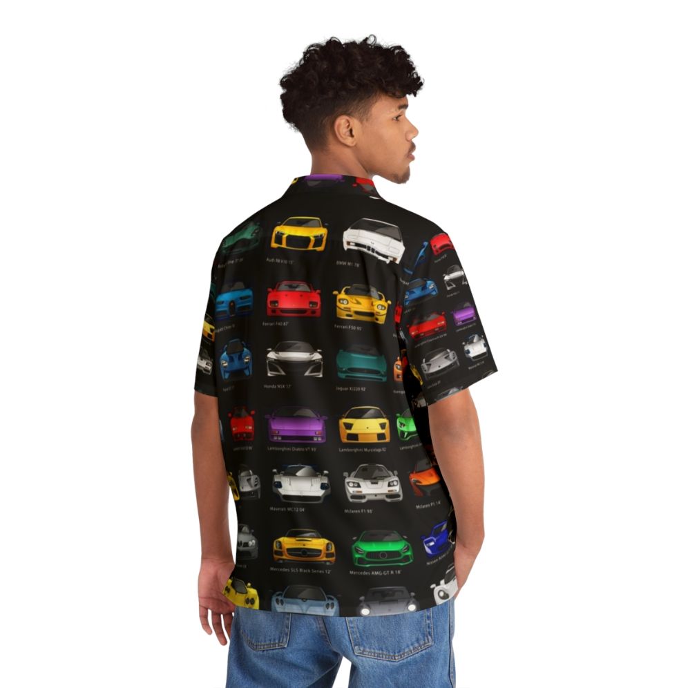 Hawaiian shirt with minimalist sports car design - People Back