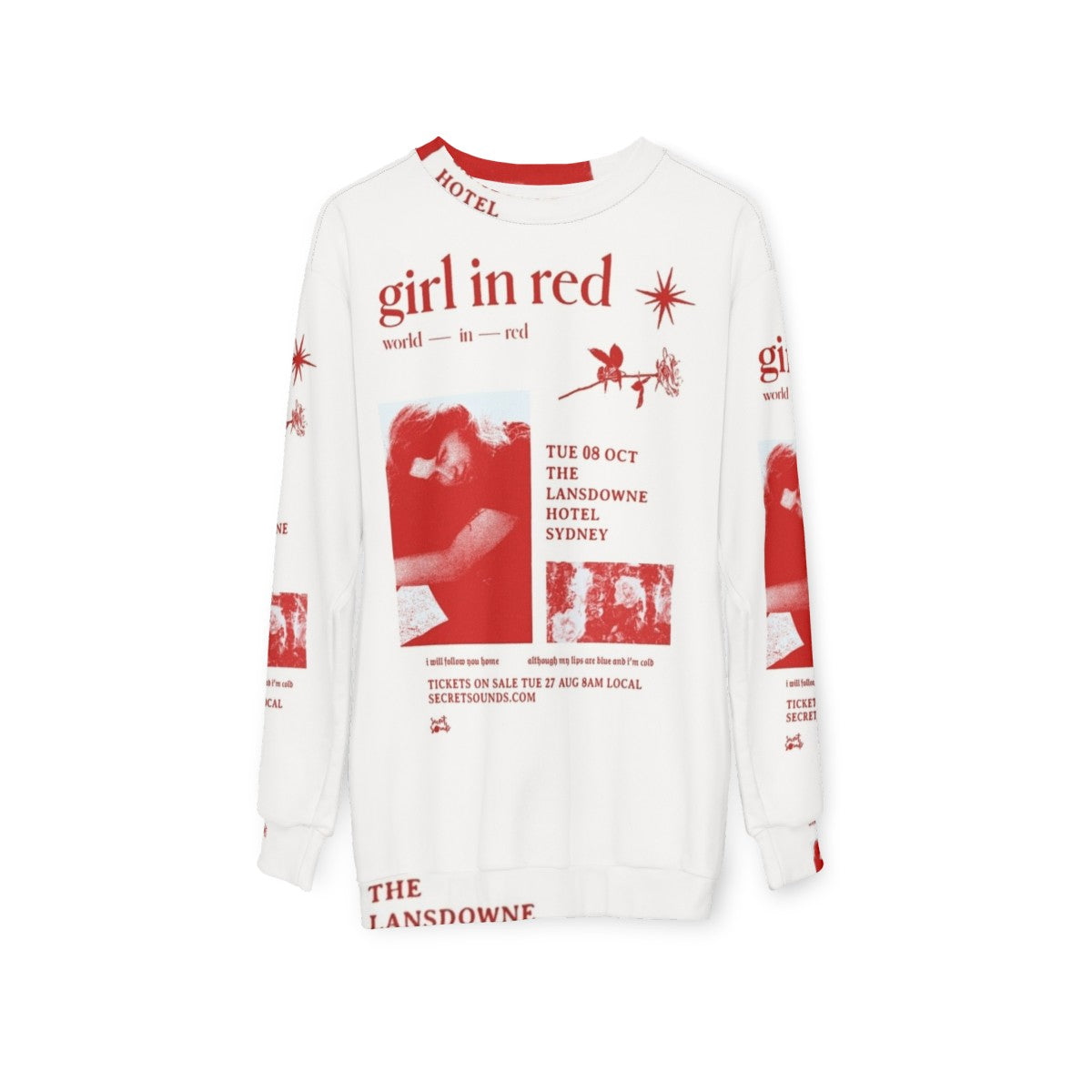 Girl In Red World In Red Tour Indie Pop Sweatshirt - hanging