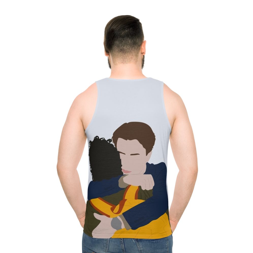 Wilhelm and Simon hugging unisex tank top - men back