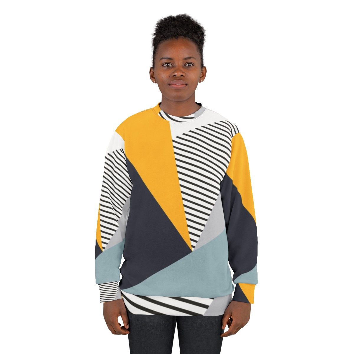 Colorful abstract geometric design sweatshirt - women