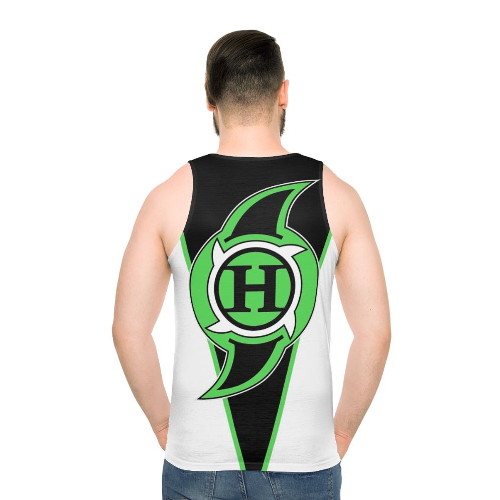 Unisex superhero wrestling tank top - men back