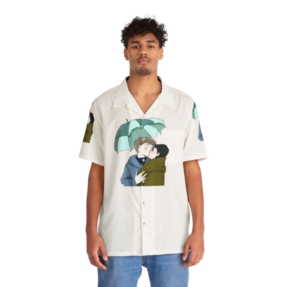 Heartstopper Hawaiian Shirt with Leaves Pattern - People Front