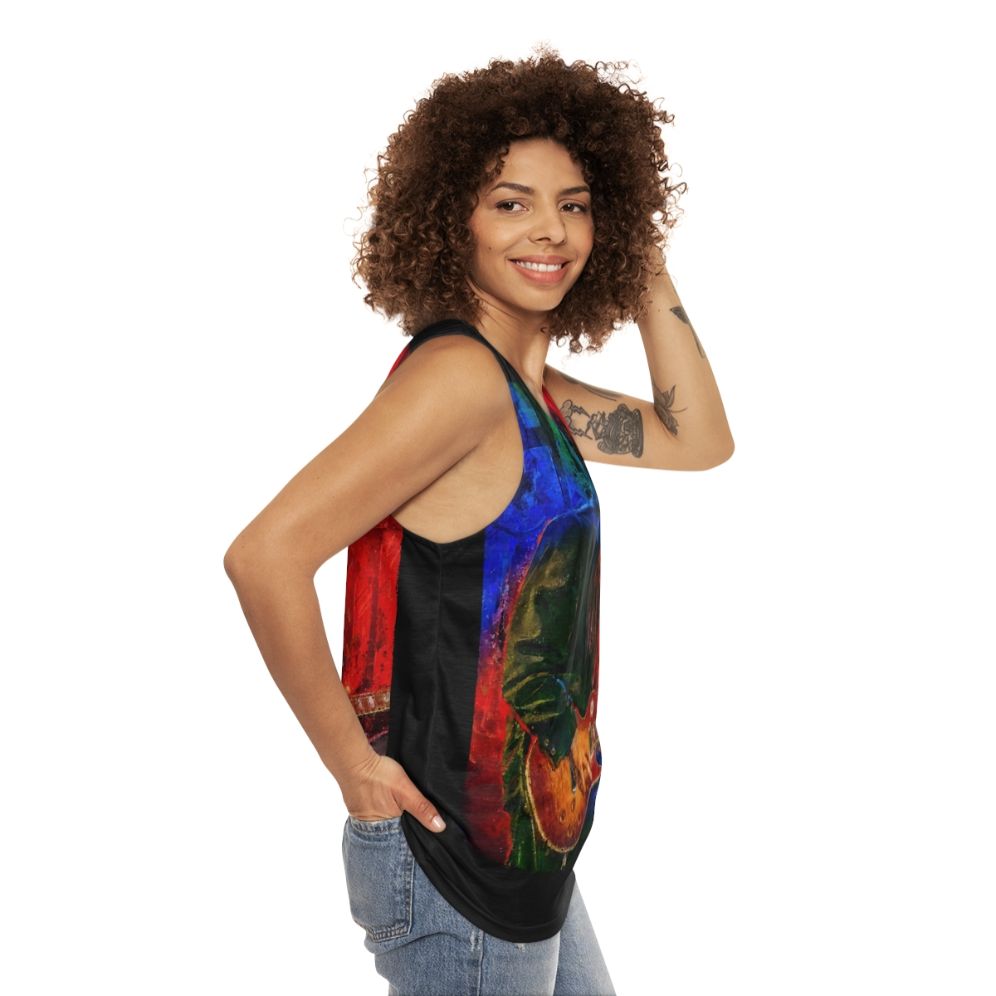 Gary Moore Tribute Portrait Art Unisex Tank Top - women side