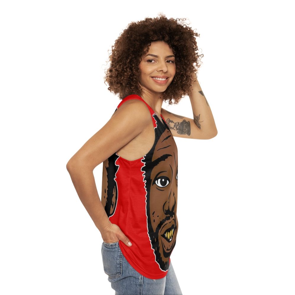 Retro unisex tank top with hip hop inspired design - women side