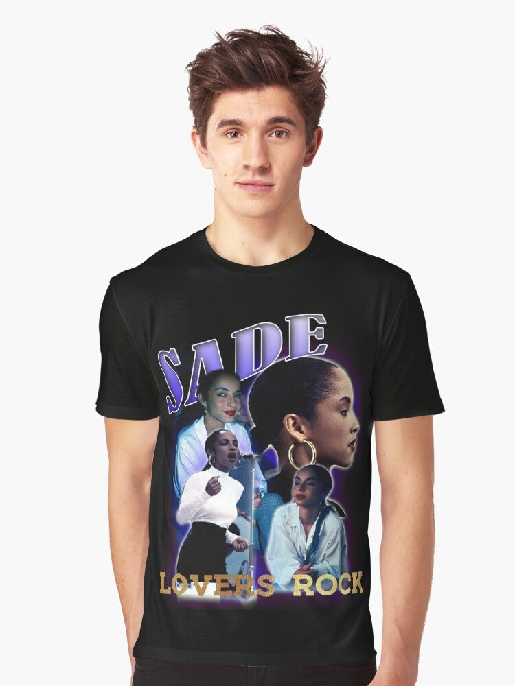 Vintage-style Sade bootleg graphic t-shirt with retro R&B and hip hop inspired design. - Men